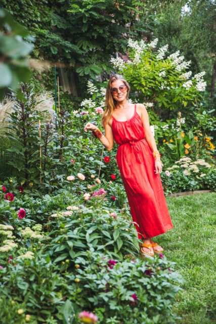 Suzanne Wexler in the garden